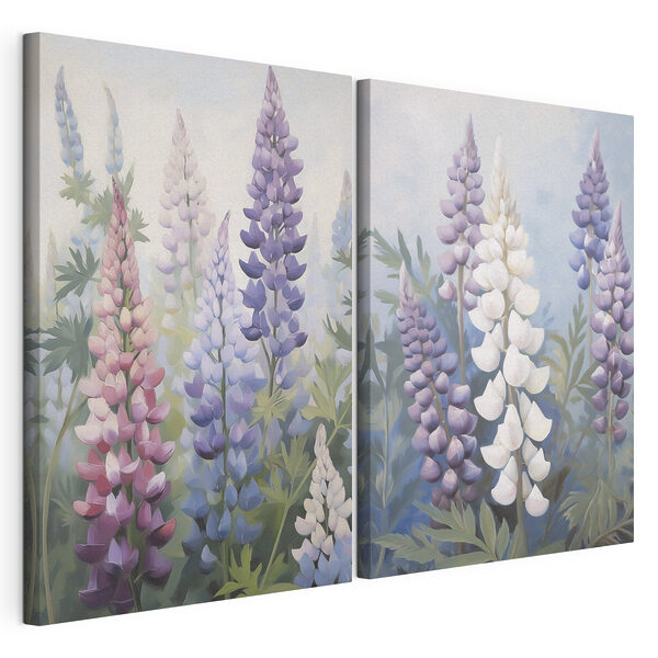 Stampa su tela modulare Fiori dai colori vivaci e dalle tonalità tenui