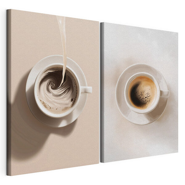 Caffè che turbina nella tazza Stampa su tela modulare Caffè che turbina nella tazza