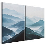 Stampa su tela modulare Collage di montagne avvolte dalla nebbia