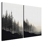 Stampa su tela modulare Immagine in bianco e nero di una foresta
