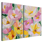 Stampa su tela modulare Fiori dai colori vivaci in delicate tonalità pastello