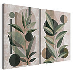 Stampa su tela modulare Composizione vegetale artistica con forme geometriche