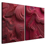 Stampa su tela modulare Linee ondulate rosse e rosa